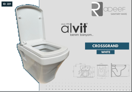 مرحاض معلق مربع GROSSGRAND ابيض