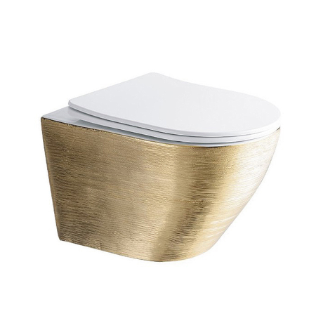 مرحاض معلق ذهبي غطاء ابيضT113010Gw 909